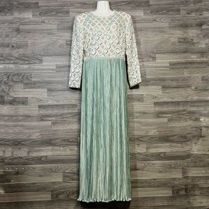 George F. Couture Vintage Sequin Long Dress Full Sleeve